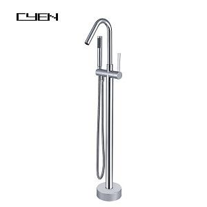 2021 freestanding brass body zinc alloy handle waterfall bathroom bathtub faucet 