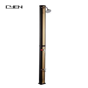 CYEN 2021 35L Brush Golden and Black Solar Shower Douche Solaire Garden Shower Outdoor Beach Shower