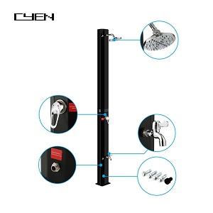 Best Seller Portable Garden Furniture 35L Black Angular Solar Garden Swimming Pool Shower