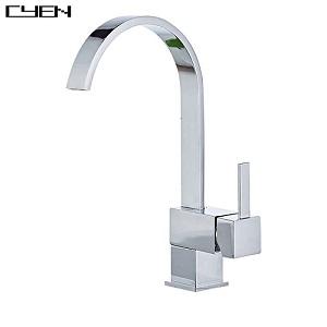 Best supplier square style kitchen mixer tap chrome finished deck mounted big handle pool faucet