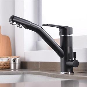 Black Water Purify Brass Body Dual Handle 3 Way Robinet de Cuisine Kitchen Tap Black Water Purify Brass Body Dual Handle 3 Way Robinet de Cuisine Kitchen Tap