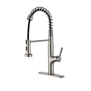 Brush Nickel Stainless Steel Pull Down Sprayer Single Handle Sink Mixer Tap Kitchen Faucet