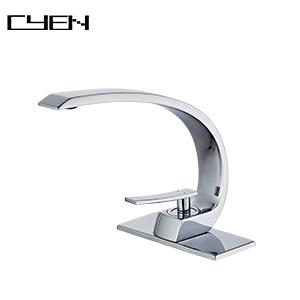 CYEN 2021 Modern Single Handle Deck Mounted Brass Body Bathroom Basin Faucets