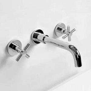CYEN 2021 Modern Style Good Quality 59A Brass Material Dual Handle Wall Mounted Basin Tap