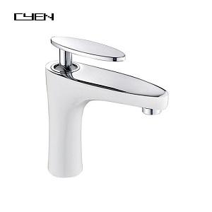 CYEN 2021 New Contemporary White Chrome Single Handle Brass Body Bathroom Basin Taps CYEN 2021 New Contemporary White Chrome Single Handle Brass Body Bathroom Basin Taps