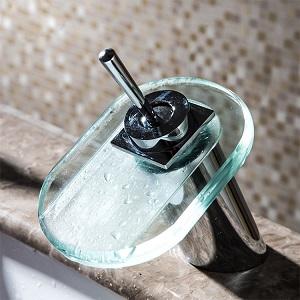 CYEN Chrome Lavatory Glass Spout Bathtub Vanity Sink Basin Waterfall Bathroom Faucet LED light basin faucet CYEN Chrome Lavatory Glass Spout Bathtub Vanity Sink Basin Waterfall Bathroom Faucet LED light basin faucet
