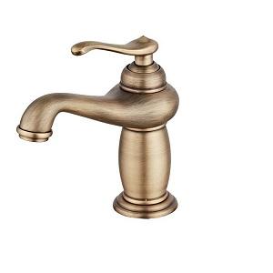CYEN Hot Sales Solid Brass Single Handle Deck Mounted Antique Brass Basin Tap