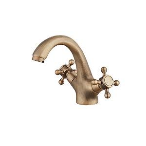 CYEN Factory Price Solid Brass Deck Mounted Antik Brass Basin Faucets