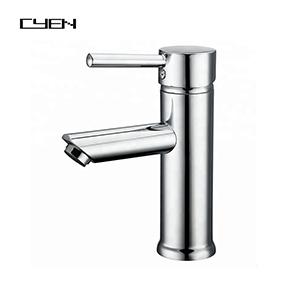 CYEN Polish Chrome Hot Cold Water Mixer Copper Body Bathroom Waterfall Wash Basin Faucet