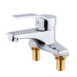CYEN Popular Single Handle Two Holes Deck Mounted Chrome Basin Tap