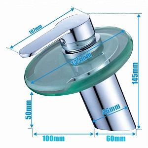 CYEN Waterfall Glass Spout Chrome Bathroom Glass Faucet for Bathroom Brass Basin Faucet