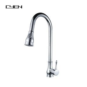Chrome Finish Seven Shaped Body Cambered Handle Brass Body Single Hole Sink keukenkranen
