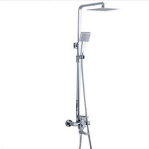 Chrome finish Square Top Brass Main Body Rainfall Wall Mounted Shower Faucet Set Chrome finish Square Top Brass Main Body Rainfall Wall Mounted Shower Faucet Set