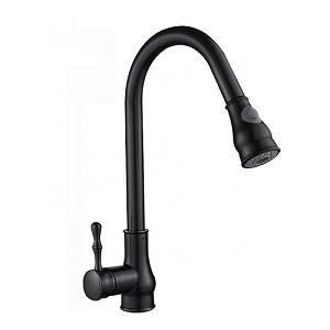 Elegant water saving single handle long neck ORB black kitchen sink rubinetto