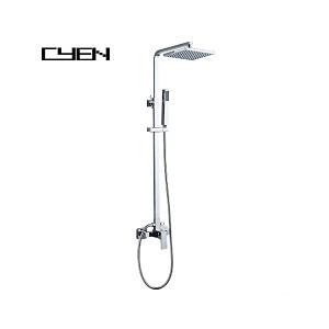 Factory Supply Wall Mounted Double Spouts Chrome Plated Rain Shower Set Faucet Factory Supply Wall Mounted Double Spouts Chrome Plated Rain Shower Set Faucet