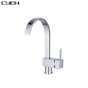 China simple design brass body chrome finished kitchen faucet with pull-out spring China simple design brass body chrome finished kitchen faucet with pull-out spring