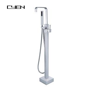 Hot sale bathroom chrome finished free standing deck mount bathtub faucet
