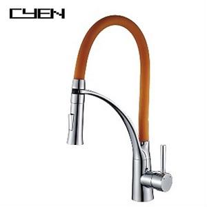 Orange Popular design different color available colorful rubber round pipe deck mounted green kitchen sink Fuact