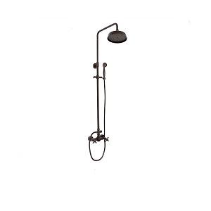 Round Head Bathroom Dual Handle Rainfall Black Duschhahn
