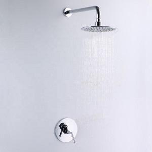 Single handle brass main body square hand shower chrome finish rain shower column Single handle brass main body square hand shower chrome finish rain shower column