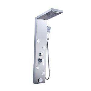 Stainless Steel Rain Massage System Wall-Mount Complete Shower Column Shower Panel Tower with Rainfall Waterfall Shower Head