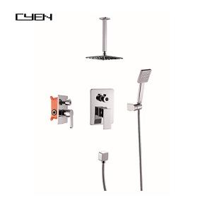 Stainless Steel Square Shower Head Concealed Hot Cold Water Shower Set Stainless Steel Square Shower Head Concealed Hot Cold Water Shower Set